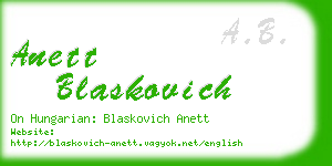 anett blaskovich business card